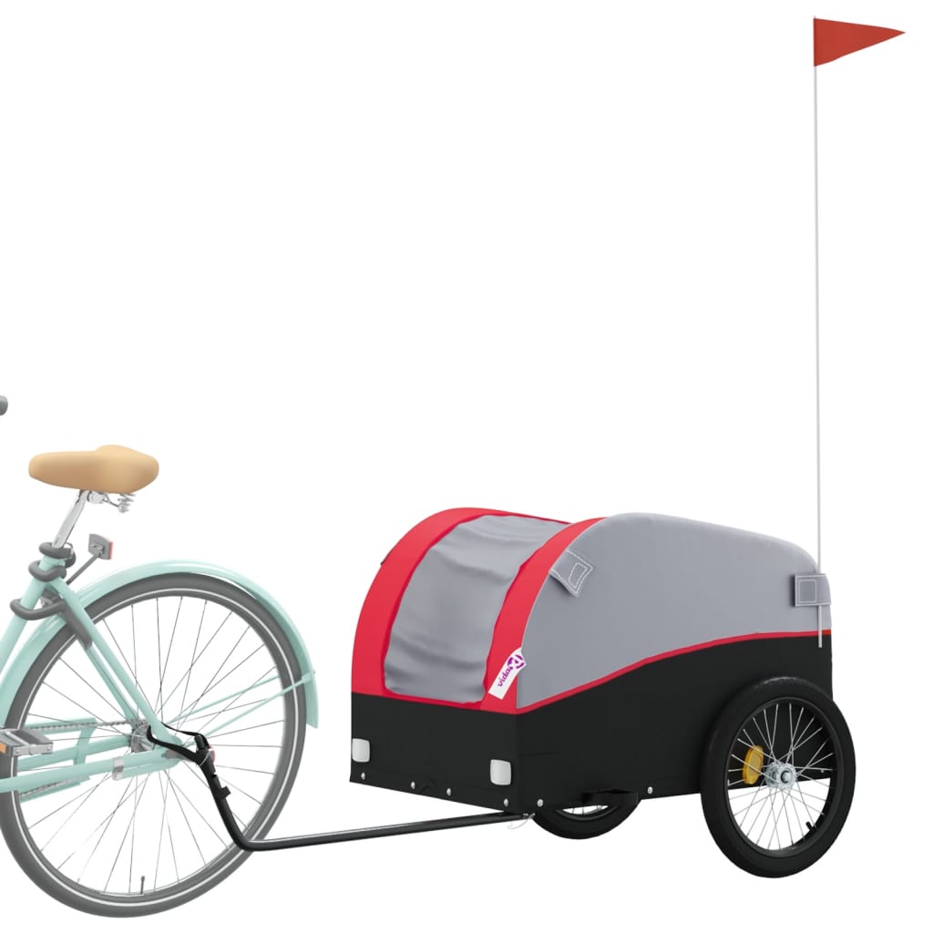 vidaXL Przyczepka rowerowa, czarno-czerwona, 45 kg, żelazo