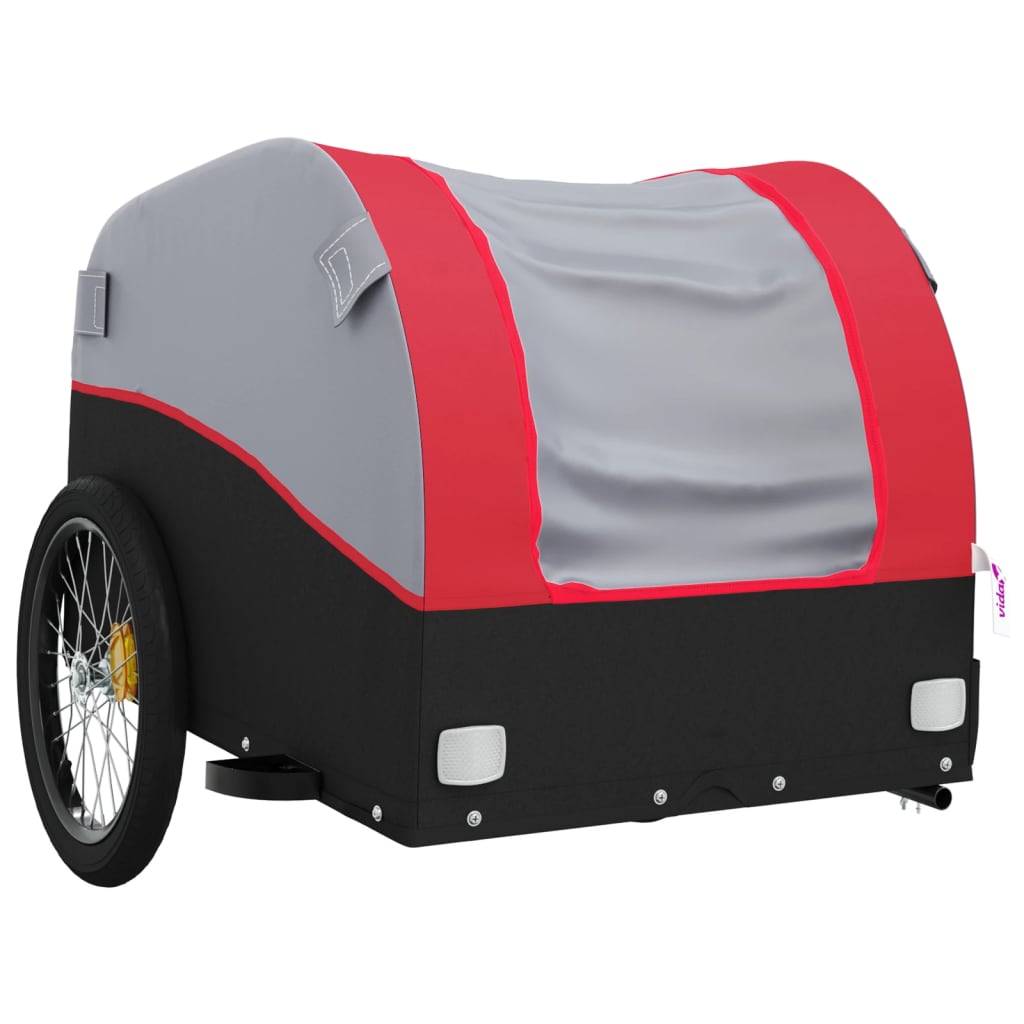 vidaXL Przyczepka rowerowa, czarno-czerwona, 45 kg, żelazo