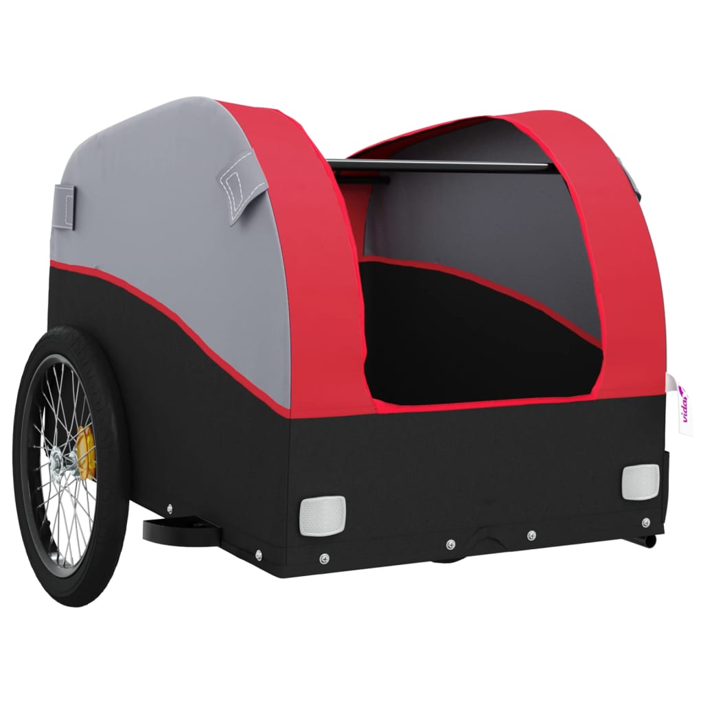vidaXL Przyczepka rowerowa, czarno-czerwona, 45 kg, żelazo