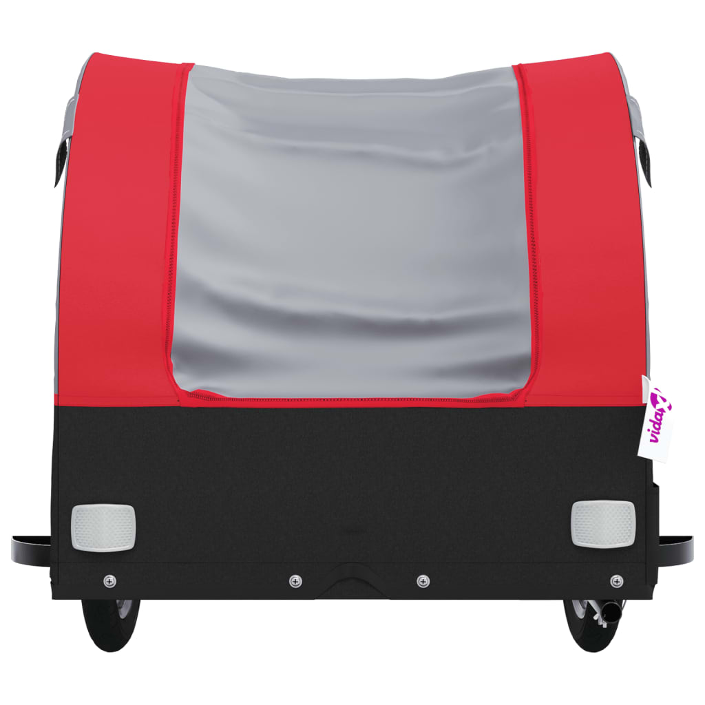 vidaXL Przyczepka rowerowa, czarno-czerwona, 45 kg, żelazo