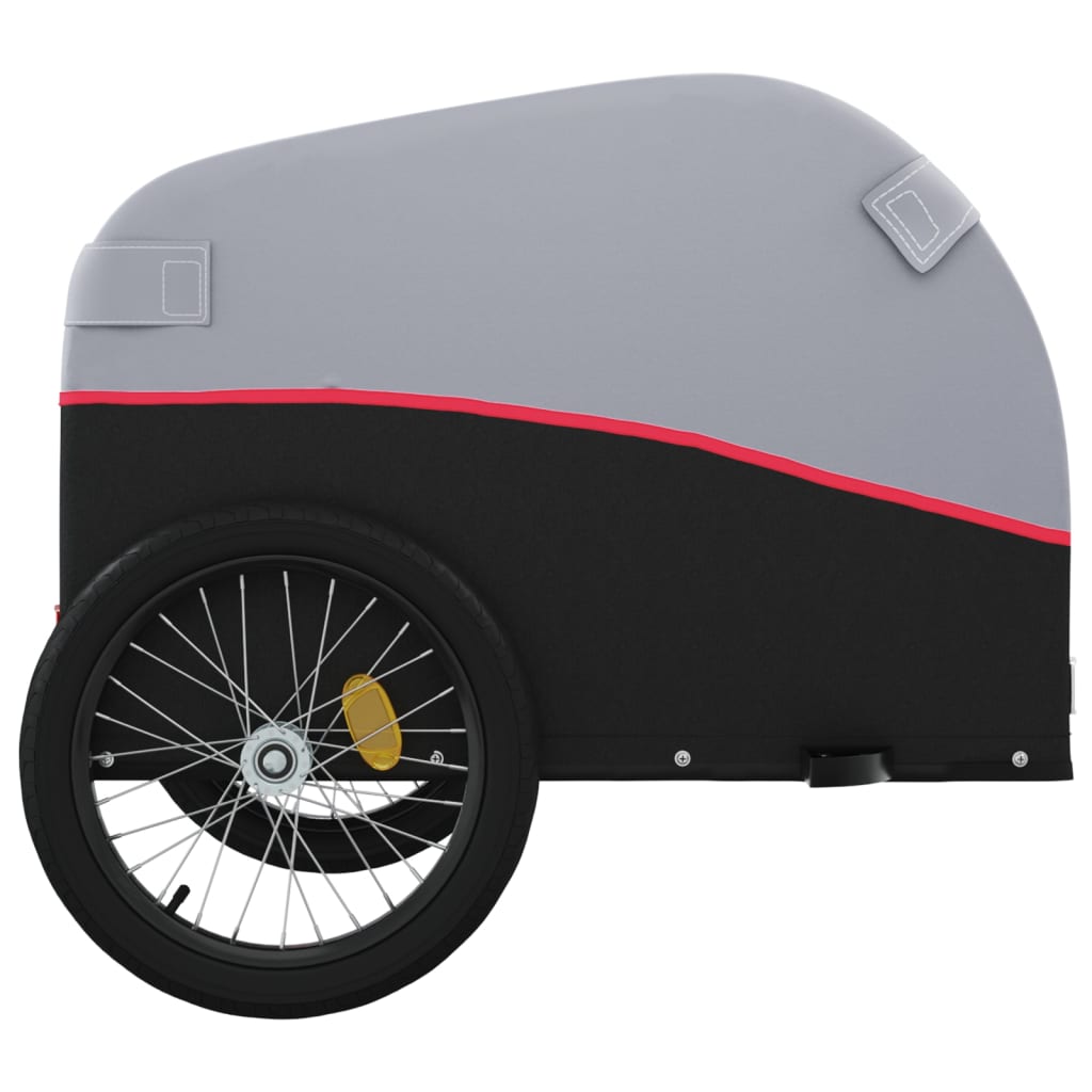vidaXL Przyczepka rowerowa, czarno-czerwona, 45 kg, żelazo