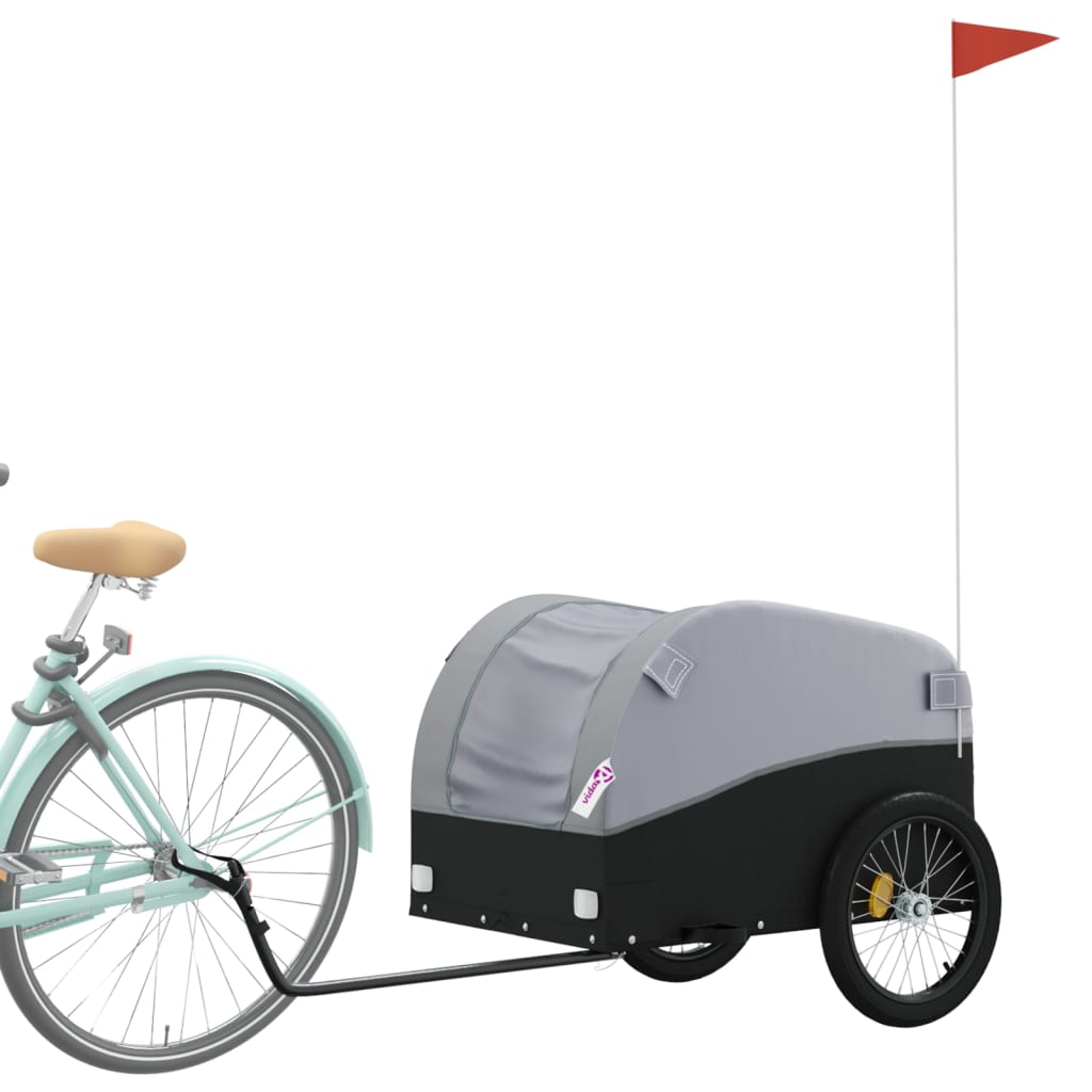 vidaXL Przyczepka rowerowa, czarno-szara, 45 kg, żelazo