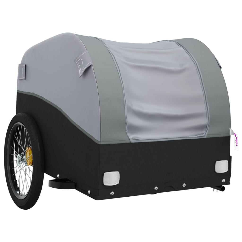vidaXL Przyczepka rowerowa, czarno-szara, 45 kg, żelazo