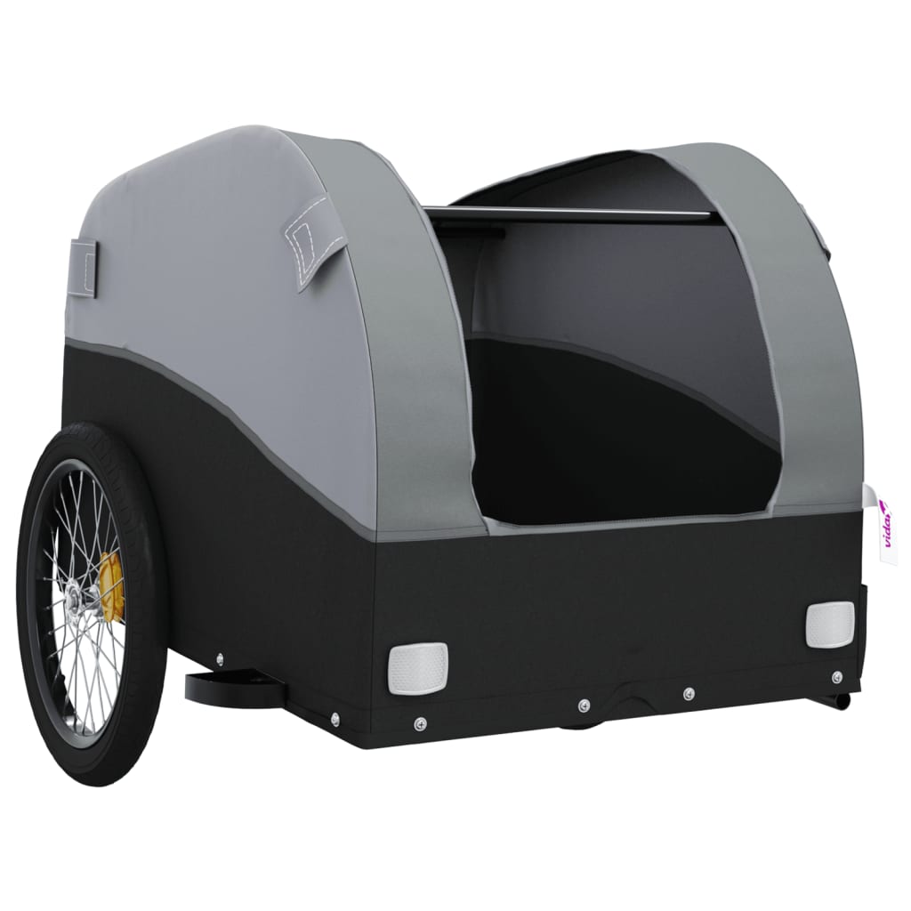 vidaXL Przyczepka rowerowa, czarno-szara, 45 kg, żelazo