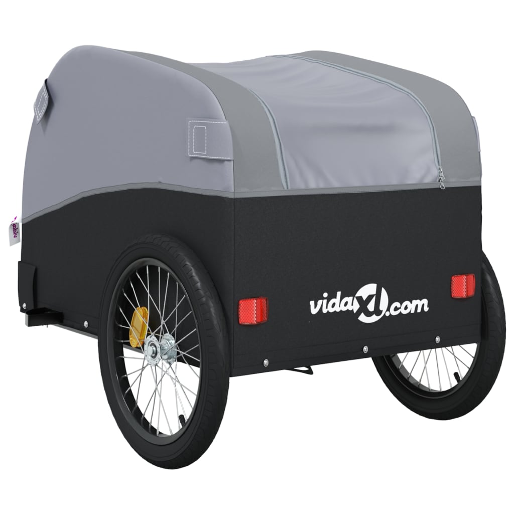 vidaXL Przyczepka rowerowa, czarno-szara, 45 kg, żelazo