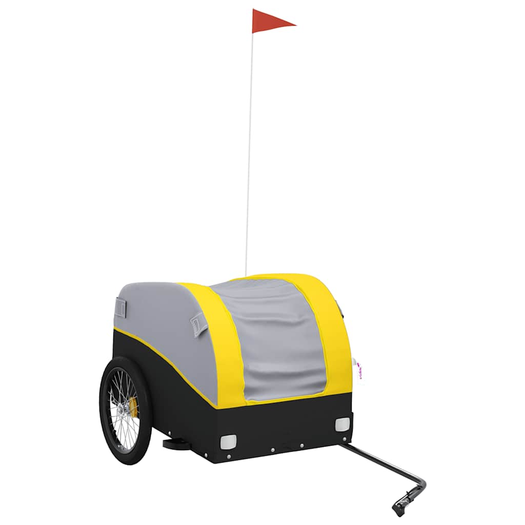 vidaXL Przyczepka rowerowa, czarno-żółta, 45 kg, żelazo
