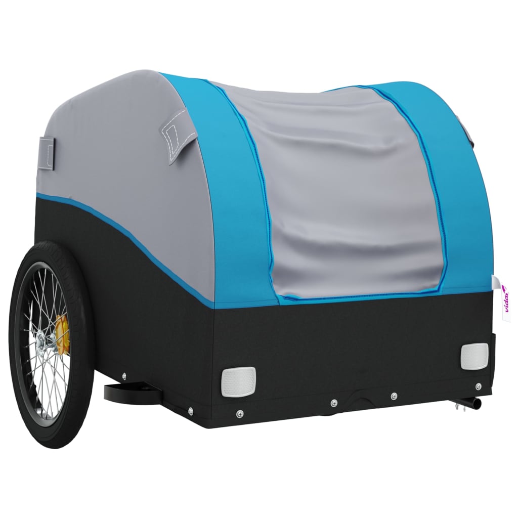 vidaXL Przyczepka rowerowa, czarno-niebieska, 45 kg, żelazo