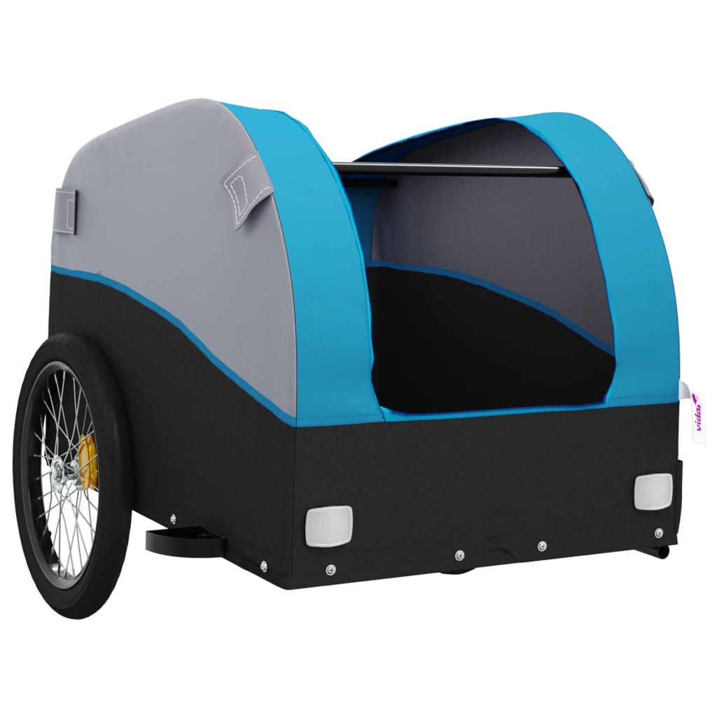 vidaXL Przyczepka rowerowa, czarno-niebieska, 45 kg, żelazo