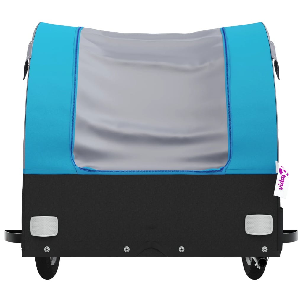 vidaXL Przyczepka rowerowa, czarno-niebieska, 45 kg, żelazo