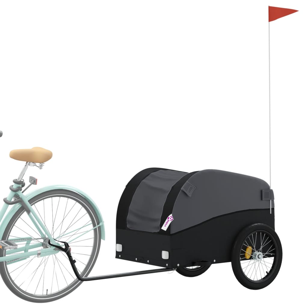 vidaXL Przyczepka rowerowa, czarna, 45 kg, żelazo