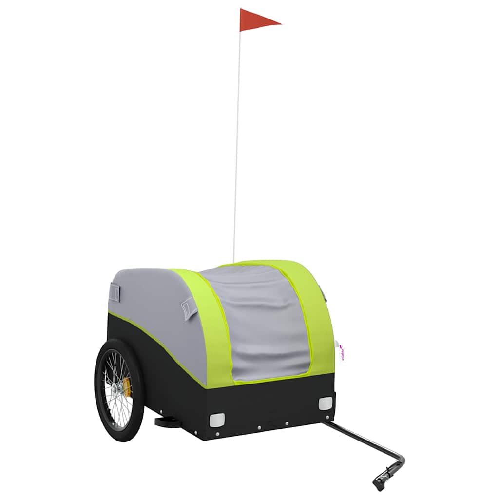 vidaXL Przyczepka rowerowa, czarno-zielona, 45 kg, żelazo