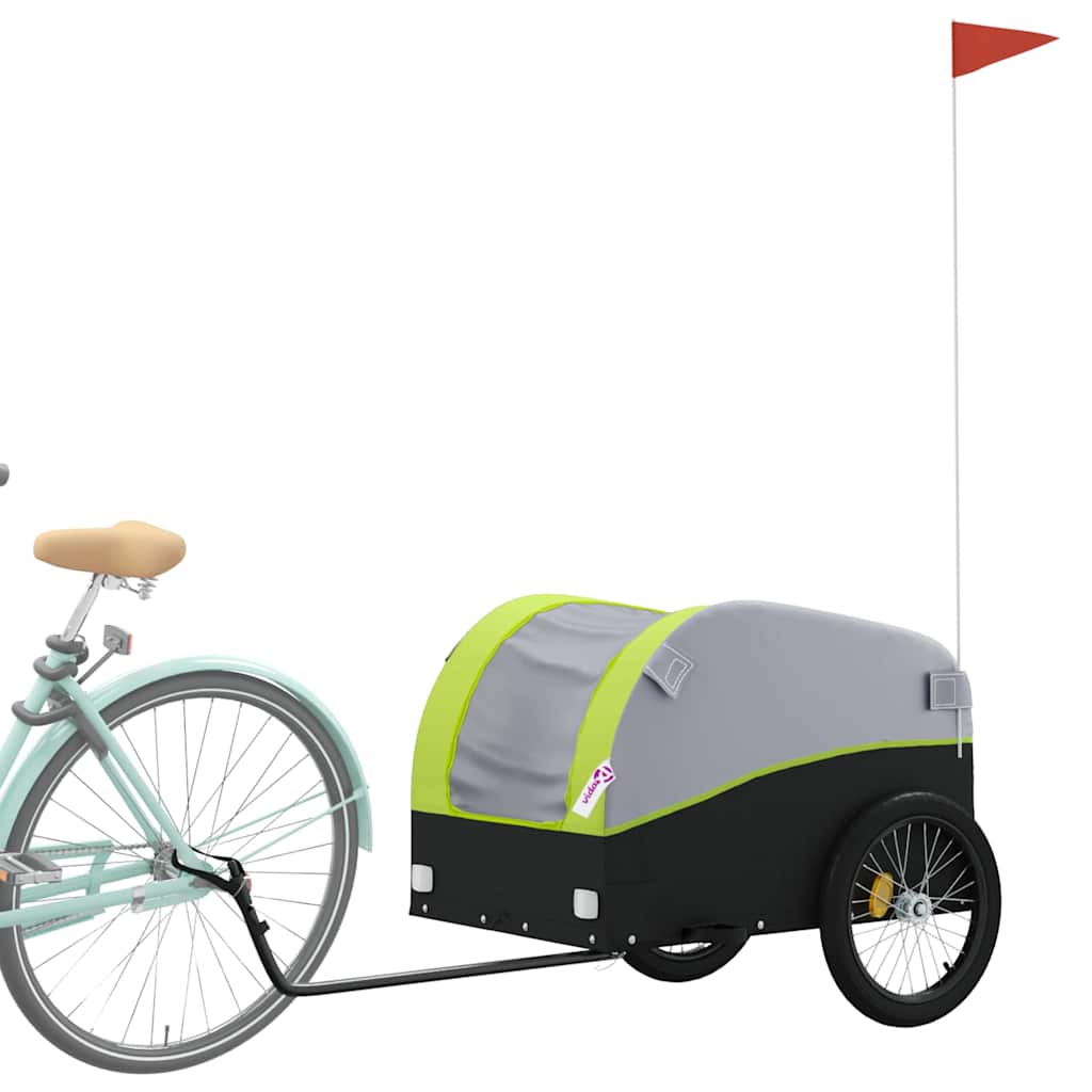 vidaXL Przyczepka rowerowa, czarno-zielona, 45 kg, żelazo