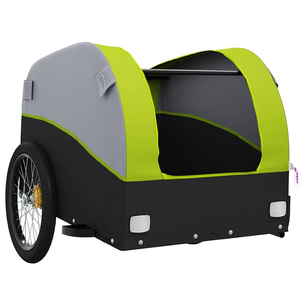 vidaXL Przyczepka rowerowa, czarno-zielona, 45 kg, żelazo