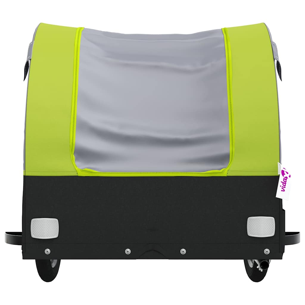 vidaXL Przyczepka rowerowa, czarno-zielona, 45 kg, żelazo