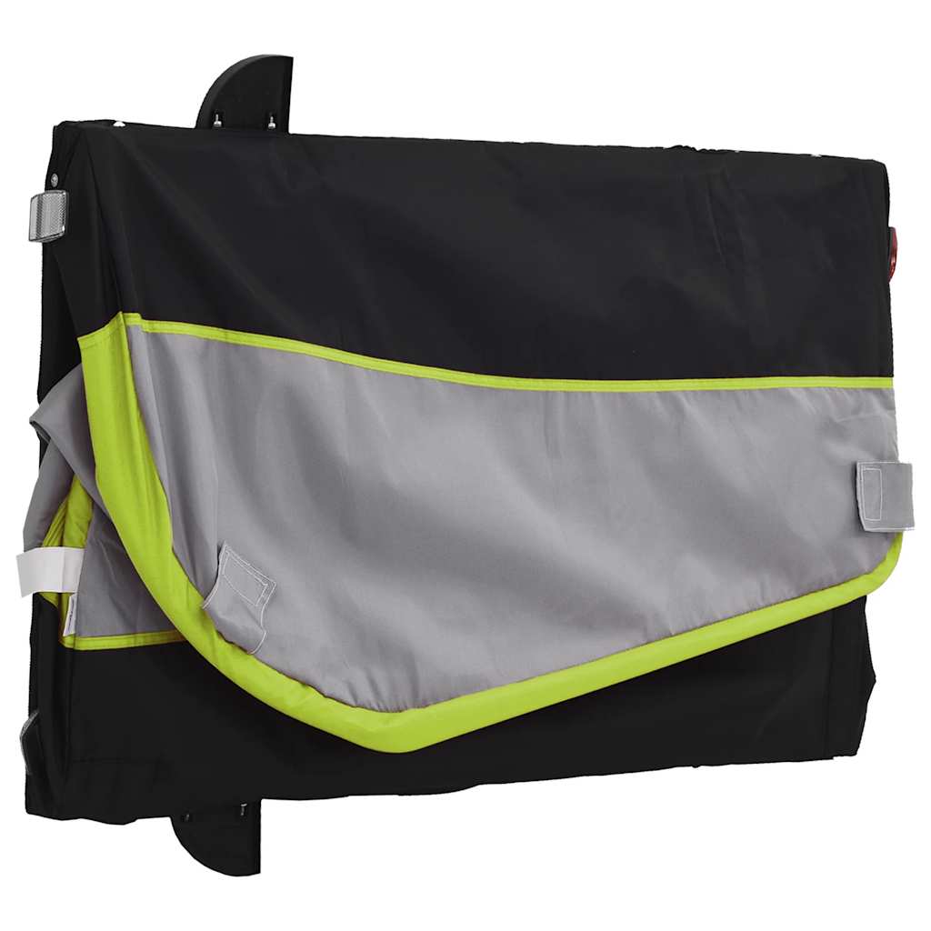vidaXL Przyczepka rowerowa, czarno-zielona, 45 kg, żelazo