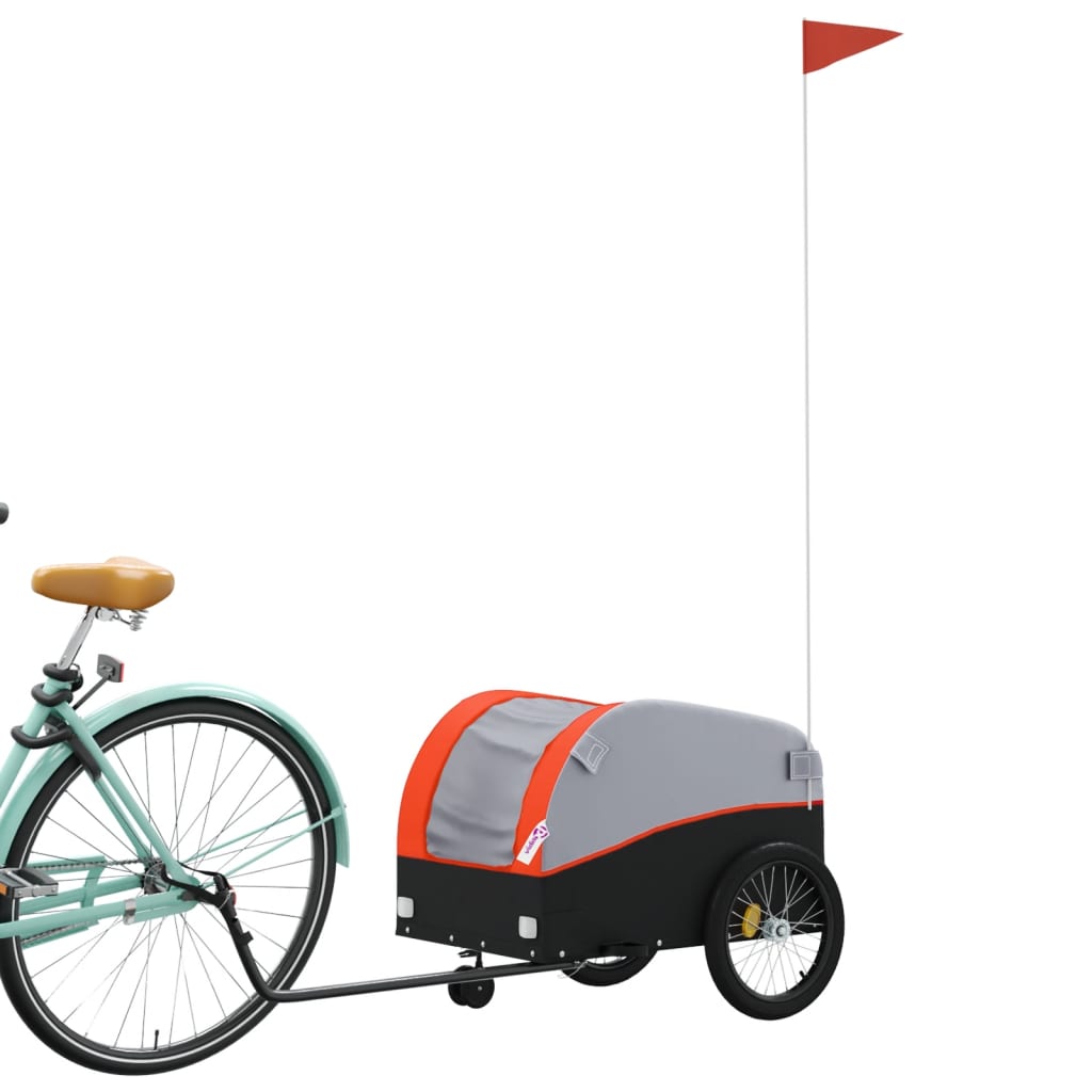 vidaXL Przyczepka rowerowa, czarno-pomarańczowa, 30 kg, żelazo
