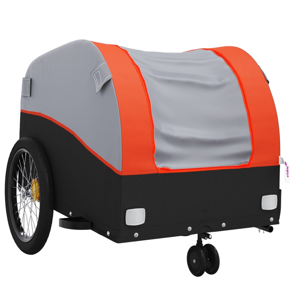 vidaXL Przyczepka rowerowa, czarno-pomarańczowa, 30 kg, żelazo