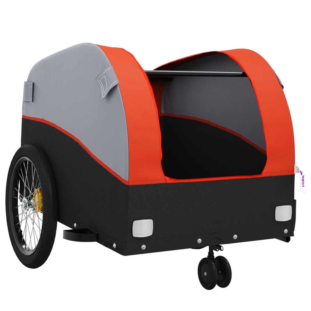 vidaXL Przyczepka rowerowa, czarno-pomarańczowa, 30 kg, żelazo