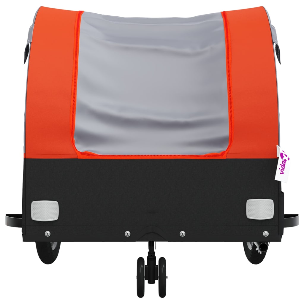 vidaXL Przyczepka rowerowa, czarno-pomarańczowa, 30 kg, żelazo