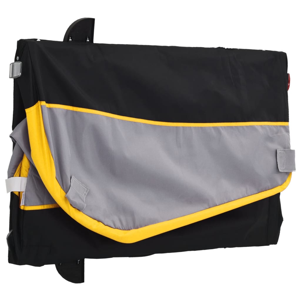 vidaXL Przyczepka rowerowa, czarno-żółta, 30 kg, żelazo