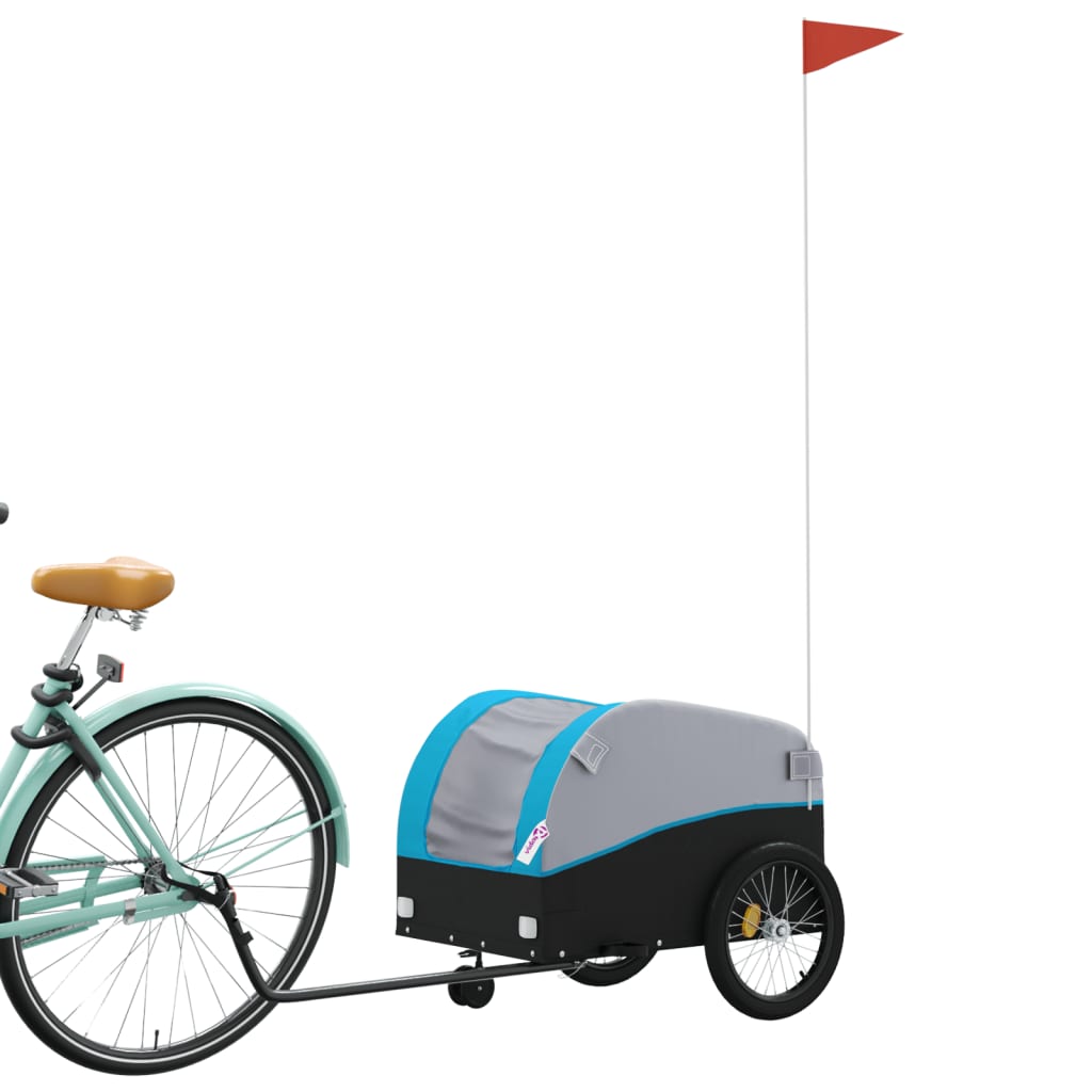 vidaXL Przyczepka rowerowa, czarno-niebieska, 30 kg, żelazo