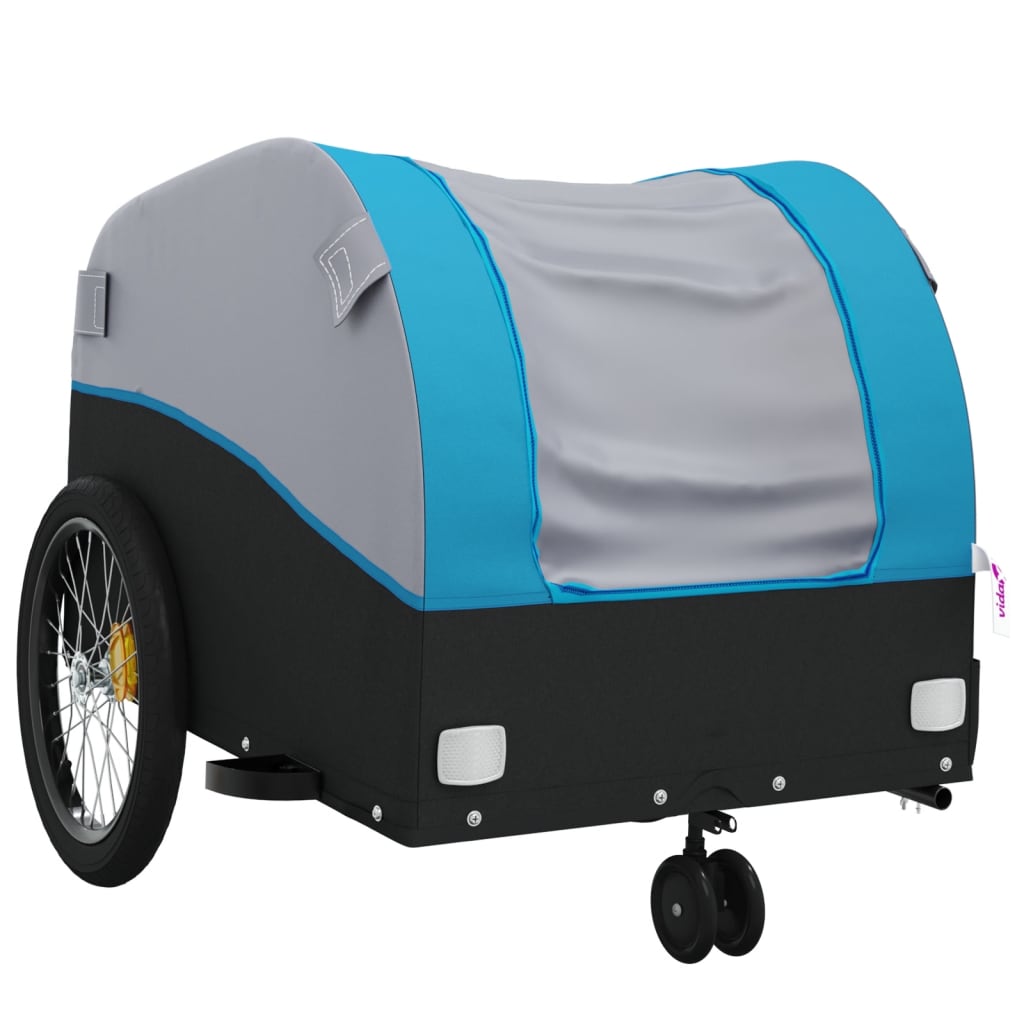 vidaXL Przyczepka rowerowa, czarno-niebieska, 30 kg, żelazo