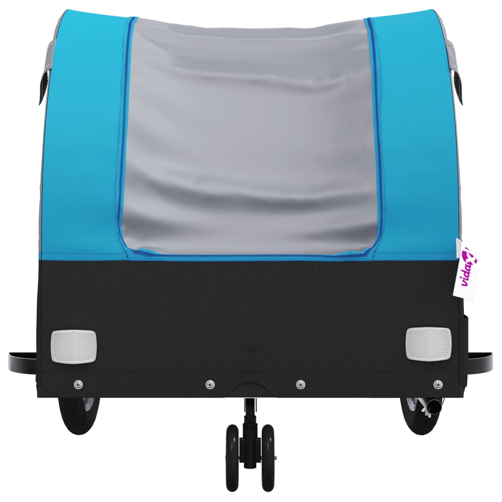 vidaXL Przyczepka rowerowa, czarno-niebieska, 30 kg, żelazo