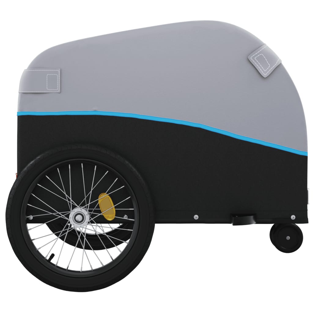 vidaXL Przyczepka rowerowa, czarno-niebieska, 30 kg, żelazo