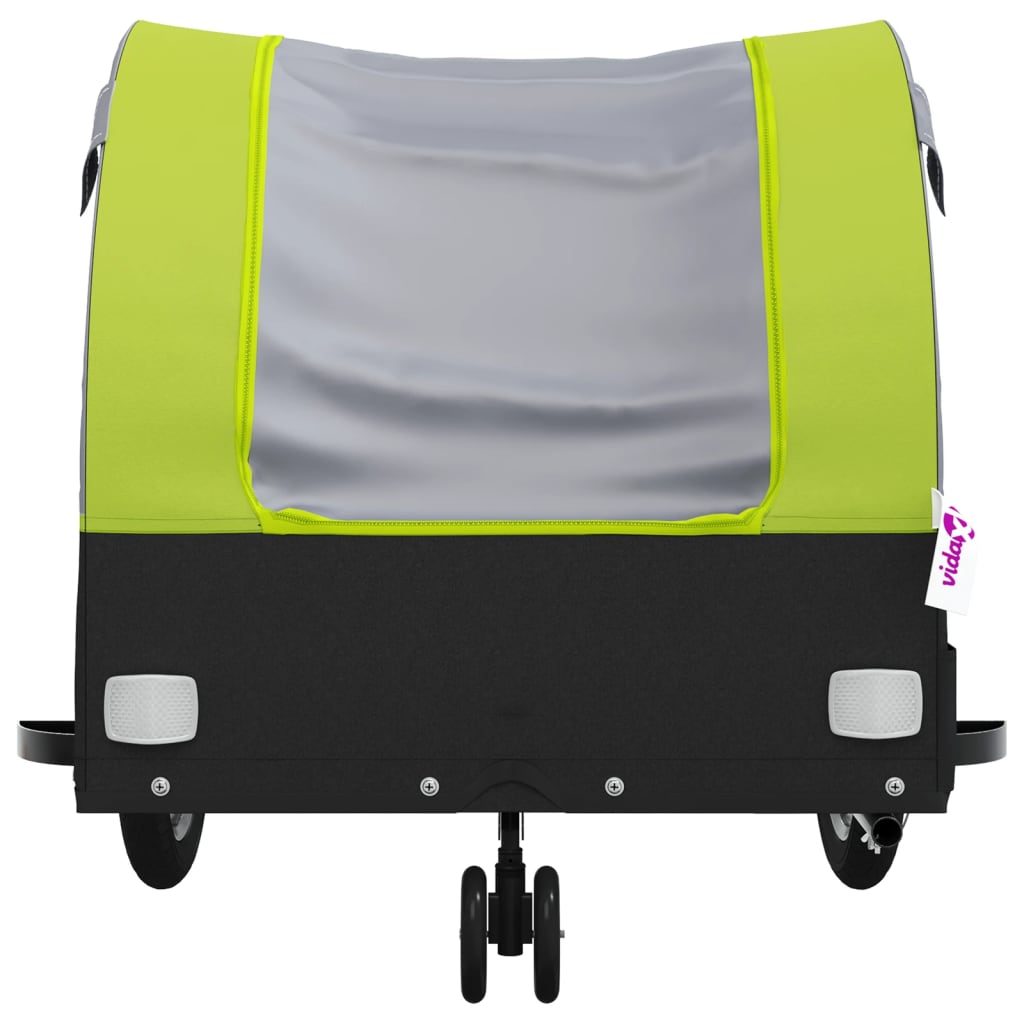 vidaXL Przyczepka rowerowa, czarno-zielona, 30 kg, żelazo