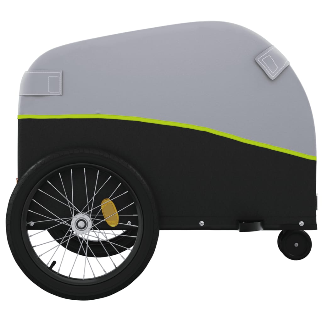 vidaXL Przyczepka rowerowa, czarno-zielona, 30 kg, żelazo