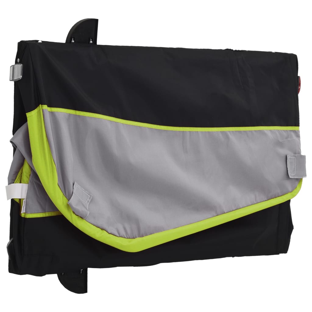 vidaXL Przyczepka rowerowa, czarno-zielona, 30 kg, żelazo