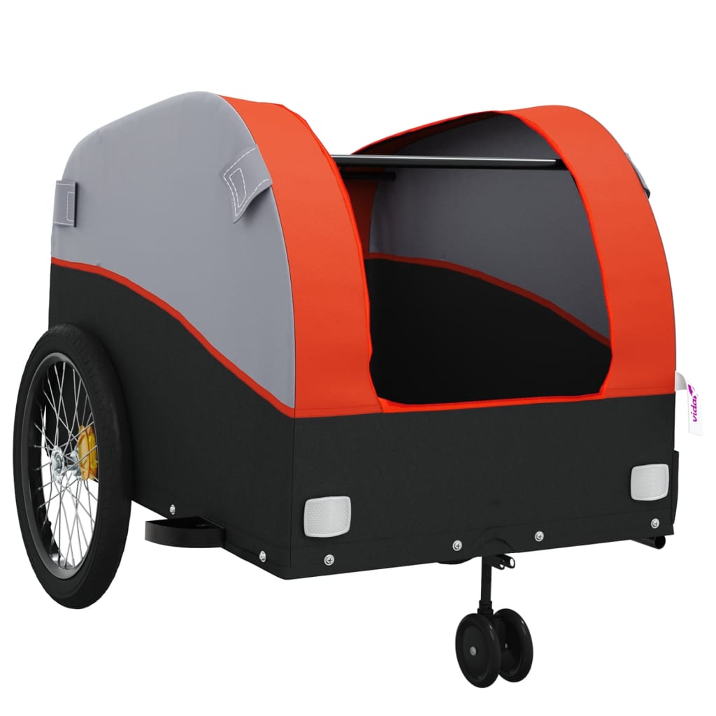 vidaXL Przyczepka rowerowa, czarno-pomarańczowa, 45 kg, żelazo
