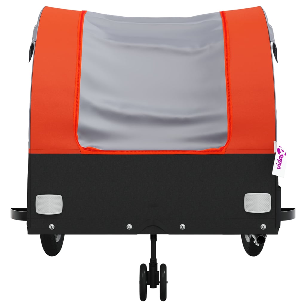 vidaXL Przyczepka rowerowa, czarno-pomarańczowa, 45 kg, żelazo