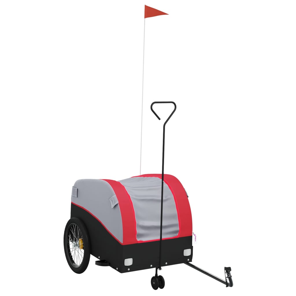 vidaXL Przyczepka rowerowa, czarno-czerwona, 45 kg, żelazo