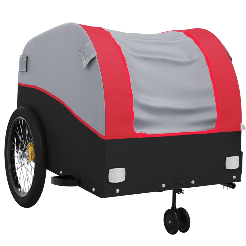 vidaXL Przyczepka rowerowa, czarno-czerwona, 45 kg, żelazo