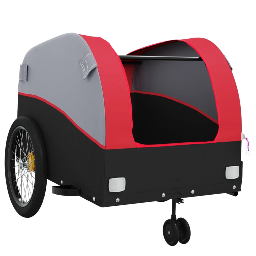 vidaXL Przyczepka rowerowa, czarno-czerwona, 45 kg, żelazo