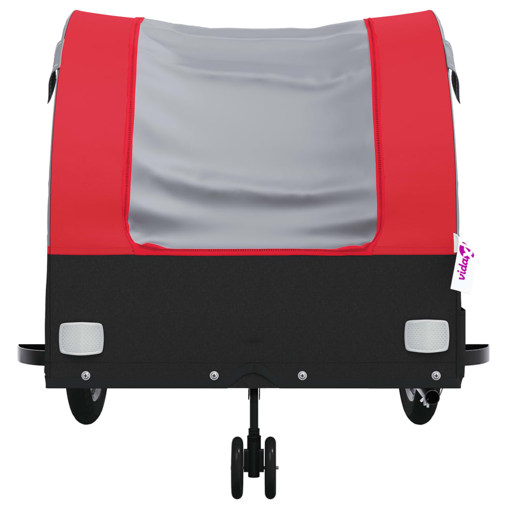 vidaXL Przyczepka rowerowa, czarno-czerwona, 45 kg, żelazo
