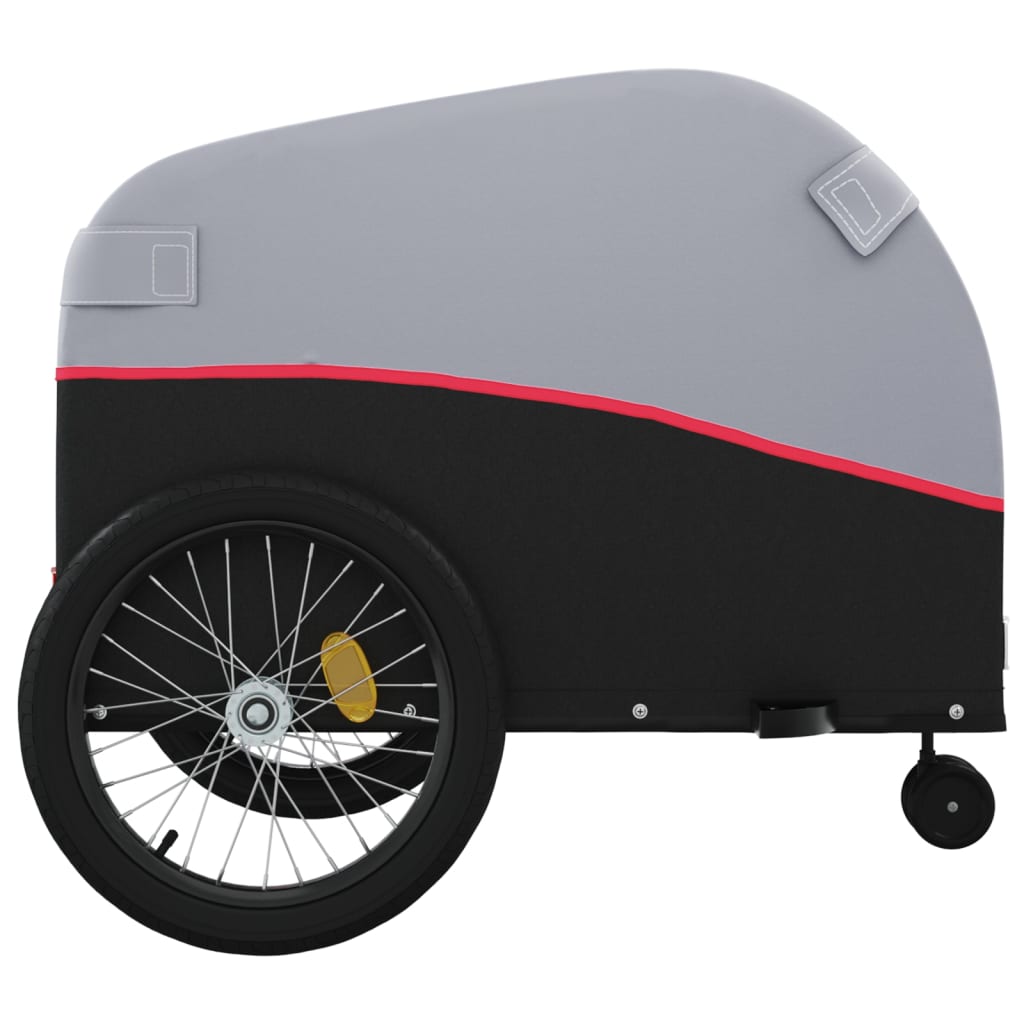 vidaXL Przyczepka rowerowa, czarno-czerwona, 45 kg, żelazo