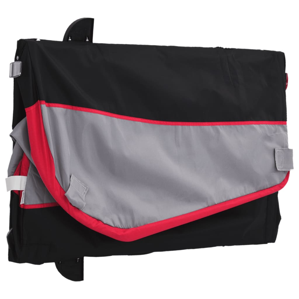 vidaXL Przyczepka rowerowa, czarno-czerwona, 45 kg, żelazo