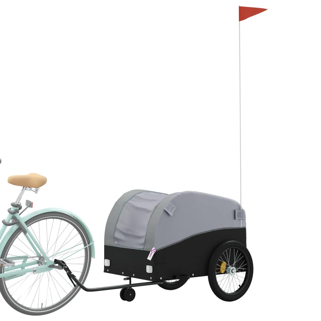 vidaXL Przyczepka rowerowa, czarno-szara, 45 kg, żelazo