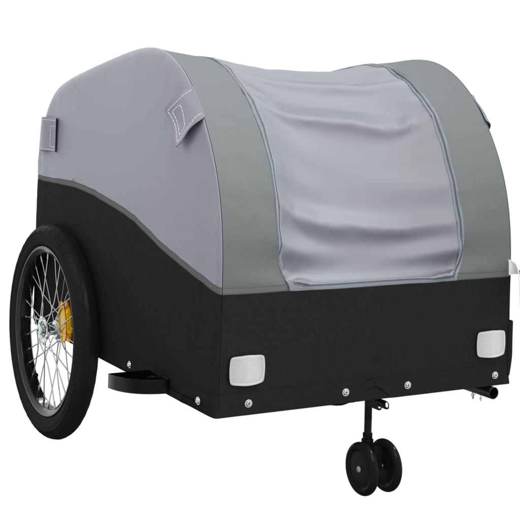 vidaXL Przyczepka rowerowa, czarno-szara, 45 kg, żelazo