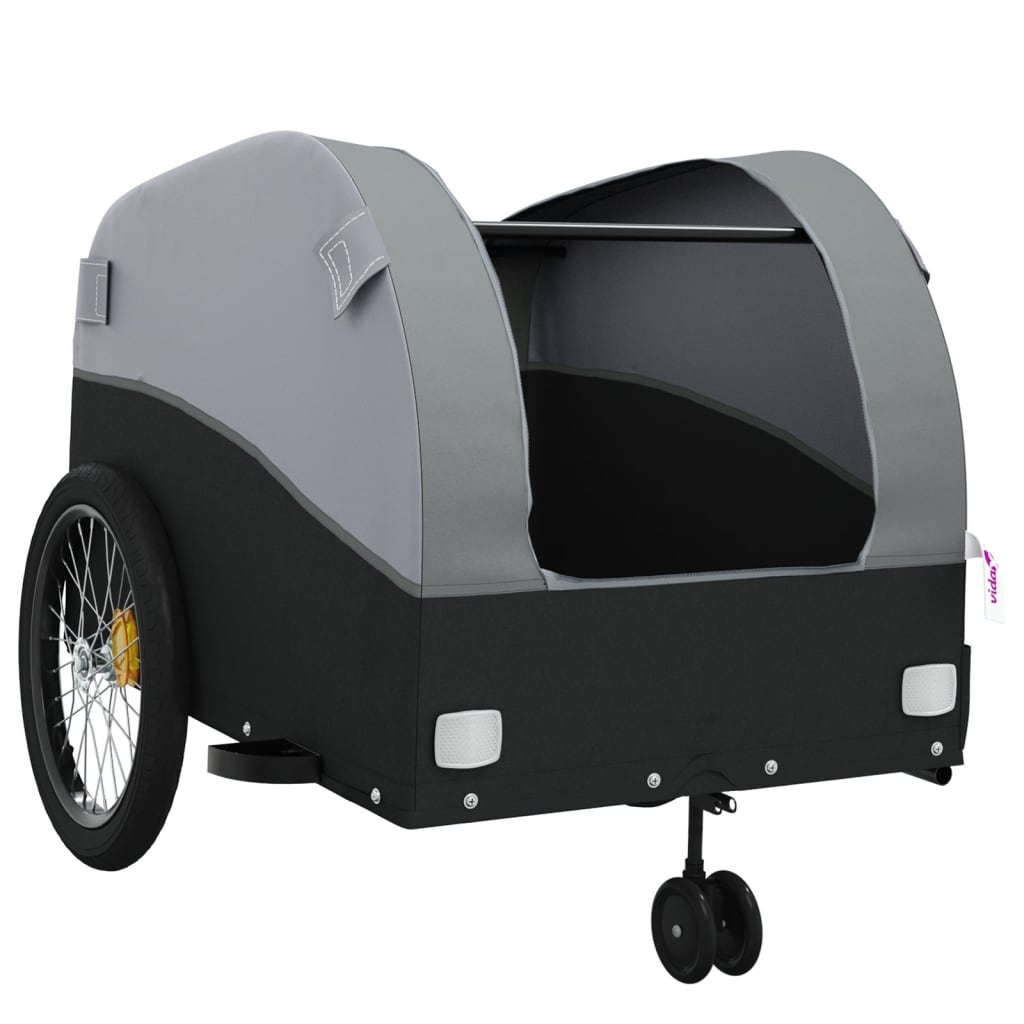 vidaXL Przyczepka rowerowa, czarno-szara, 45 kg, żelazo