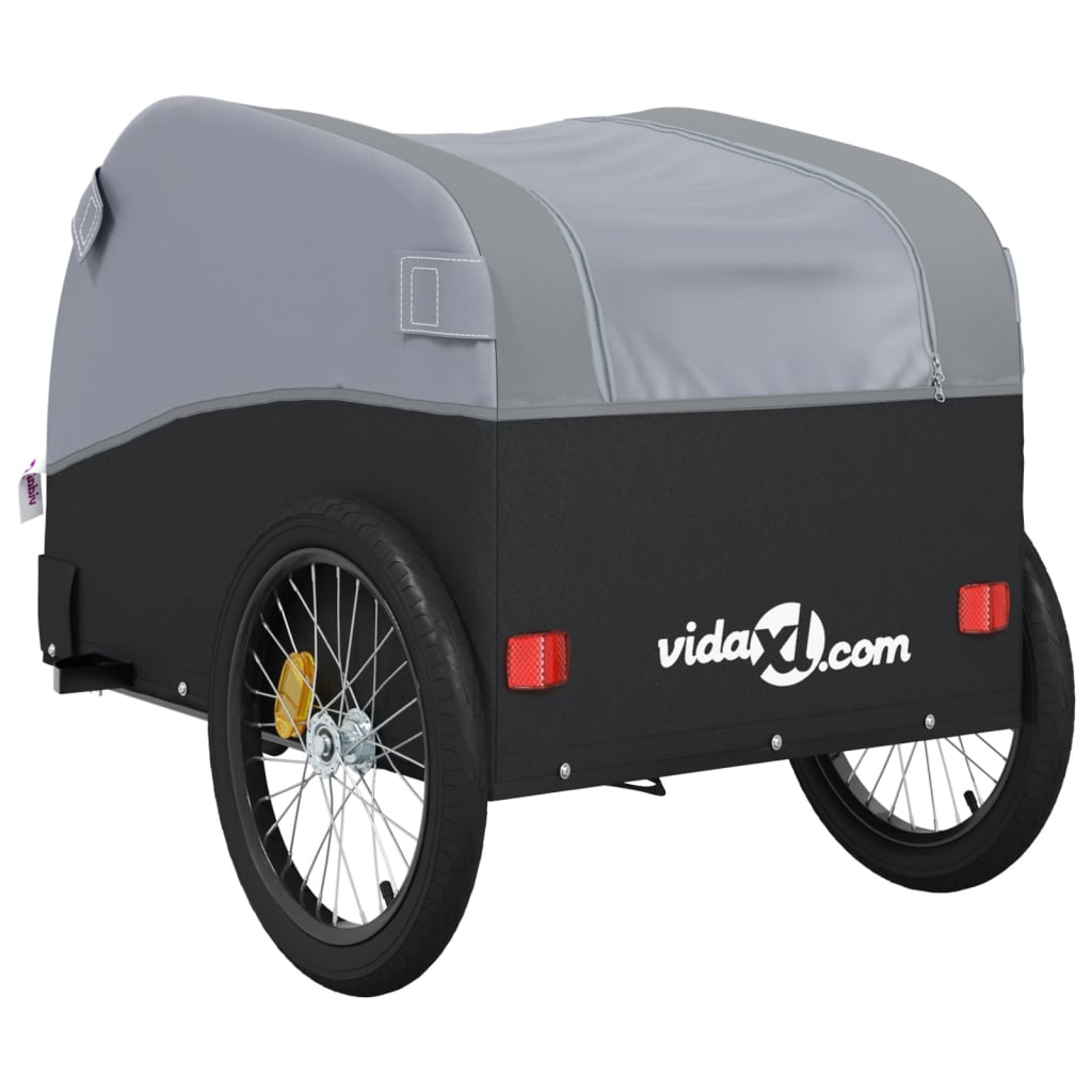 vidaXL Przyczepka rowerowa, czarno-szara, 45 kg, żelazo