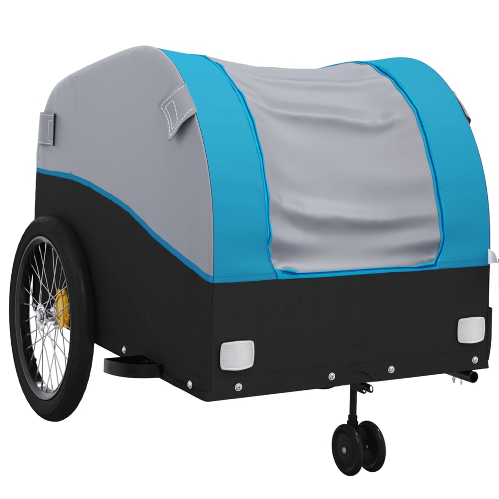 vidaXL Przyczepka rowerowa, czarno-niebieska, 45 kg, żelazo