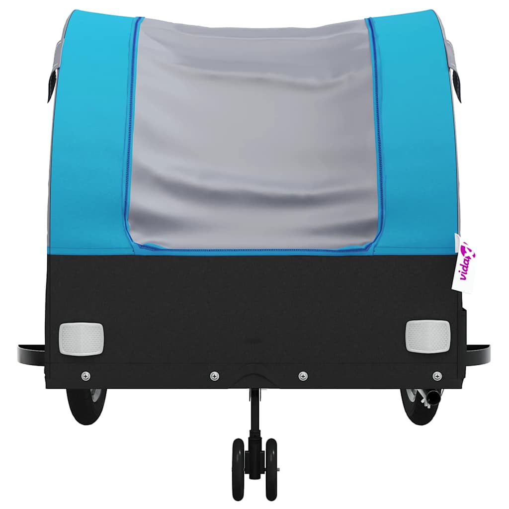 vidaXL Przyczepka rowerowa, czarno-niebieska, 45 kg, żelazo