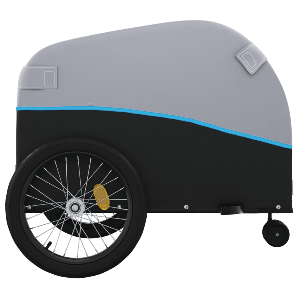 vidaXL Przyczepka rowerowa, czarno-niebieska, 45 kg, żelazo