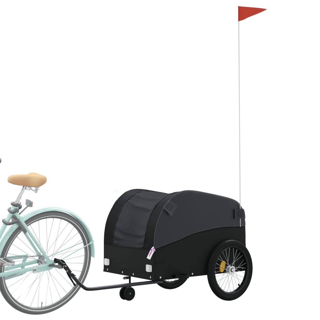 vidaXL Przyczepka rowerowa, czarna, 45 kg, żelazo