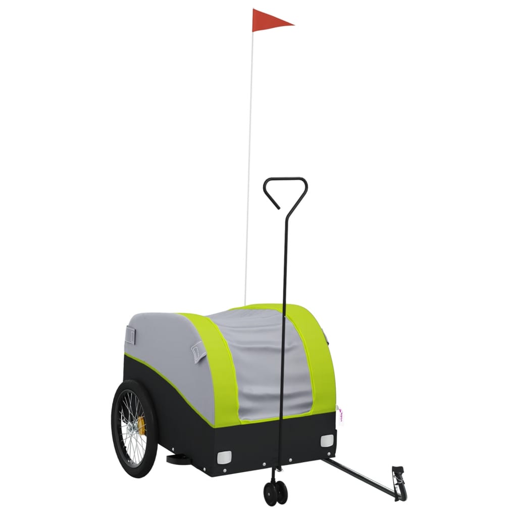 vidaXL Przyczepka rowerowa, czarno-zielona, 45 kg, żelazo