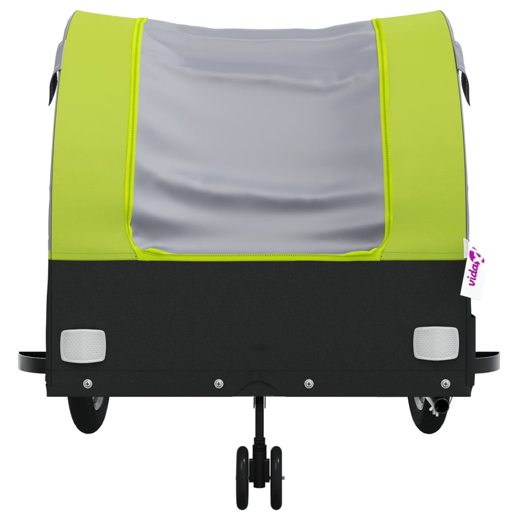 vidaXL Przyczepka rowerowa, czarno-zielona, 45 kg, żelazo
