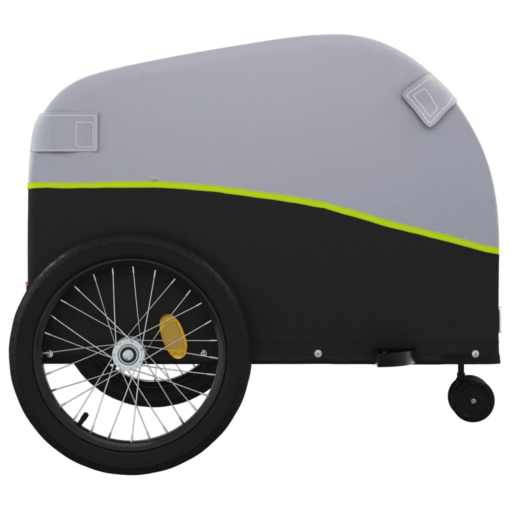 vidaXL Przyczepka rowerowa, czarno-zielona, 45 kg, żelazo